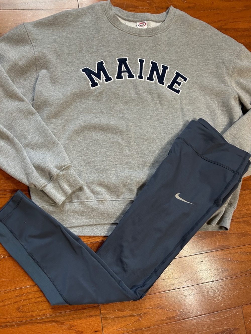 Nike Slate Blue Performance Leggings with White Swoosh